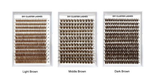 Wholesale Private Label Brown Lash Clusters